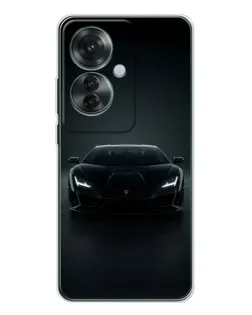 Чехол для OPPO Reno 11F с картинкой «Черный Lamborghini Aventador»