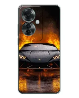 Чехол для OPPO Reno 11F с картинкой «Lamborghini в огне»
