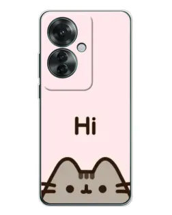 Чехол для OPPO Reno 11F с картинкой «Пушин говорит Hi»