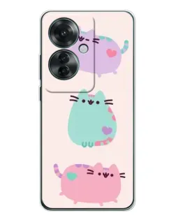 Чехол для OPPO Reno 11F с картинкой «Pusheen трио»