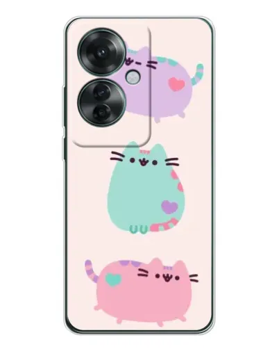 Чехол для OPPO Reno 11F с картинкой «Pusheen трио»