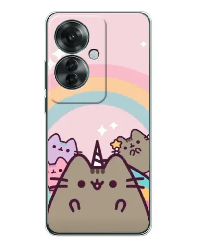 Чехол для OPPO Reno 11F с картинкой «Единорог Pusheen»