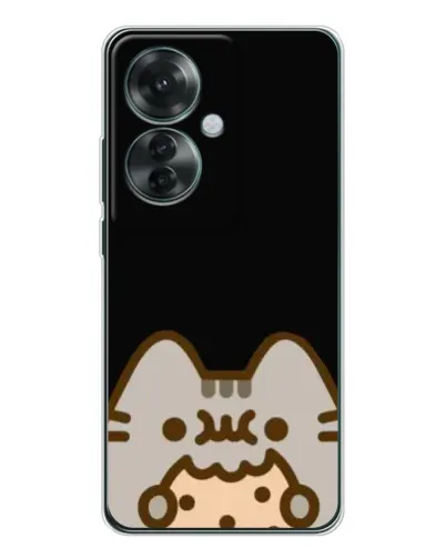Чехол для OPPO Reno 11F с картинкой «Пушин на черном»