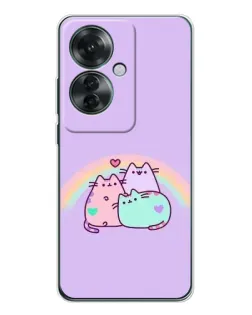 Чехол для OPPO Reno 11F с картинкой «Радужные Пушины»