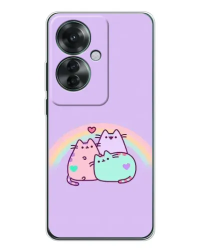 Чехол для OPPO Reno 11F с картинкой «Радужные Пушины»