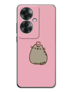 Чехол для OPPO Reno 11F с картинкой «Pusheen сердце»