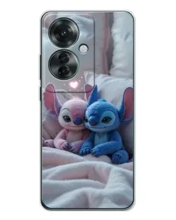 Чехол для OPPO Reno 11F с картинкой «Плюшевые Стич Ангел»