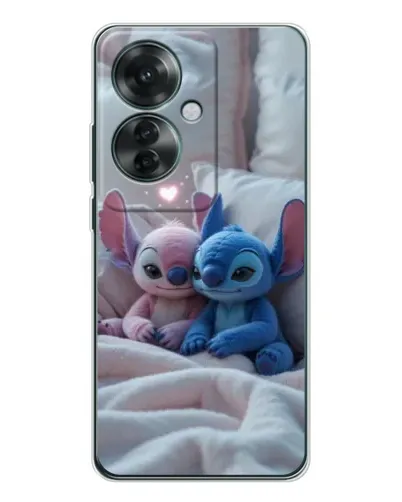 Чехол для OPPO Reno 11F с картинкой «Плюшевые Стич Ангел»