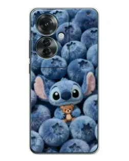 Чехол для OPPO Reno 11F с картинкой «Стич и голубика»