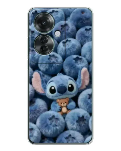 Чехол для OPPO Reno 11F с картинкой «Стич и голубика»