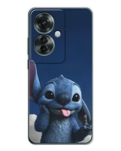 Чехол для OPPO Reno 11F с картинкой «Стич в облаках»