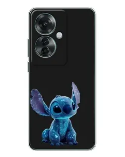 Чехол для OPPO Reno 11F с картинкой «Стич на черном»