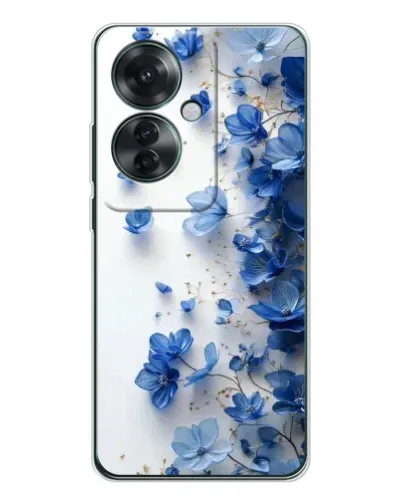Чехол для OPPO Reno 11F с картинкой «Голубой цветочный каскад»