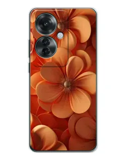 Чохол для OPPO Reno 11F з картинкою «Помаранчева макро квітка»