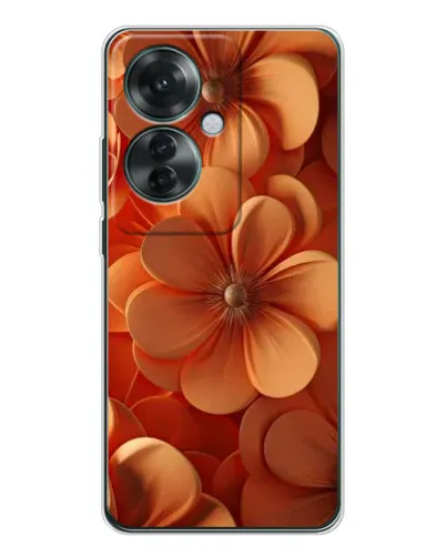 Чехол для OPPO Reno 11F с картинкой «Оранжевый макро цветок»