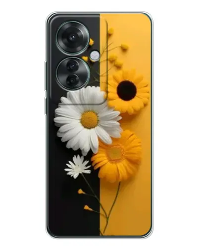 Чехол для OPPO Reno 11F с картинкой «Подсолнух и ромашка»