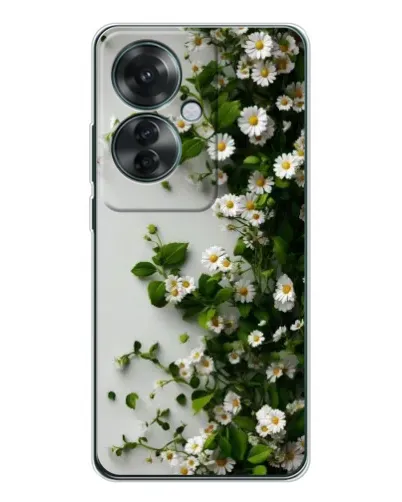 Чехол для OPPO Reno 11F с картинкой «Ветка мелких белых цветов»