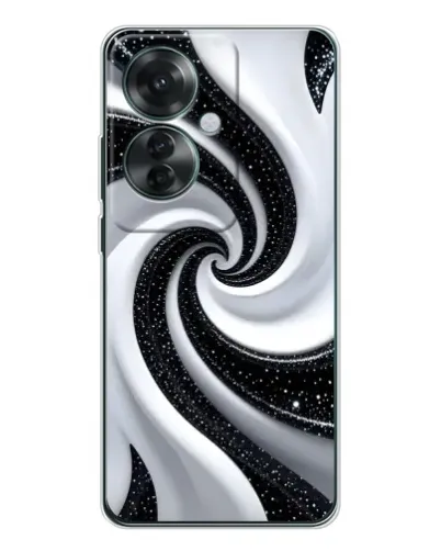 Чехол для OPPO Reno 11F с картинкой «Черно-белая спираль»