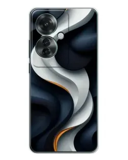 Чохол для OPPO Reno 11F з картинкою «Об'ємні чорно-білі стрічки» Чохол для OPPO Reno 11F з картинкою «Об'ємні чорно-білі стрічки»