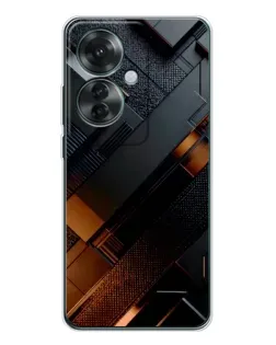 Чехол для OPPO Reno 11F с картинкой «Черные геометрические блоки»