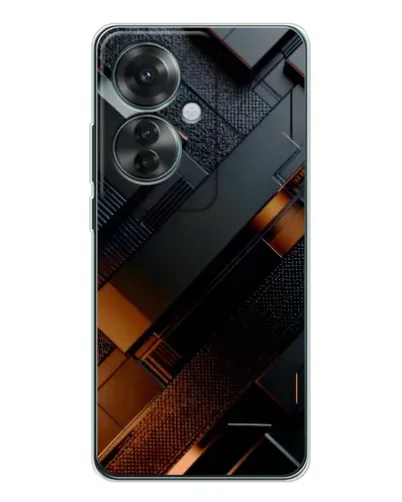 Чехол для OPPO Reno 11F с картинкой «Черные геометрические блоки»