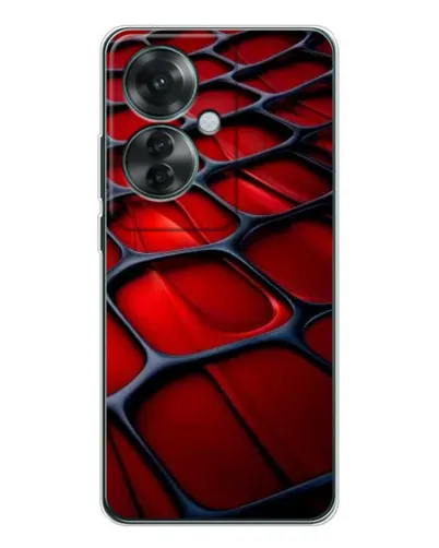 Чехол для OPPO Reno 11F с картинкой «Красная глянцевая сетка»
