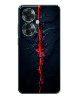 Чехол для OPPO Reno 11F с картинкой «Kрасная лавовая трещина»