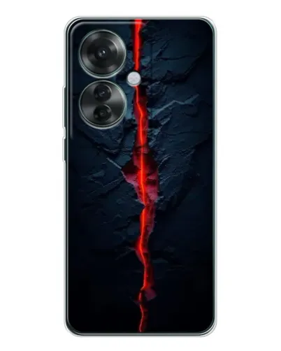 Чехол для OPPO Reno 11F с картинкой «Kрасная лавовая трещина»