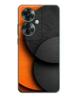 Чехол для OPPO Reno 11F с картинкой «Геометрия оранжевых кругов»