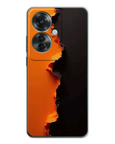 Чехол для OPPO Reno 11F с картинкой «Оранжевый разлом»