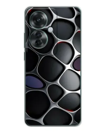 Чехол для OPPO Reno 11F с картинкой «Объемная темная решетка»