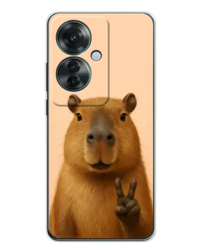 Чехол для OPPO Reno 11F с картинкой «Капибара виктория»