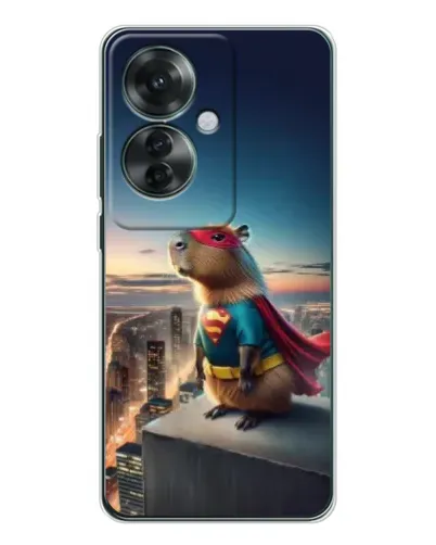 Чехол для OPPO Reno 11F с картинкой «Капи-мен супергерой»