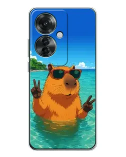 Чехол для OPPO Reno 11F с картинкой «Морская капибара»