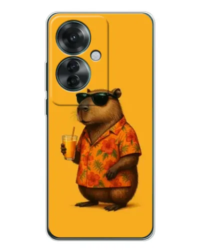 Чехол для OPPO Reno 11F с картинкой «Капибара на отдыхе»
