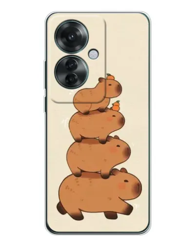 Чехол для OPPO Reno 11F с картинкой «Башня из капибар»