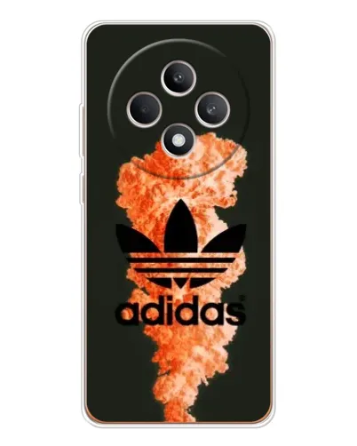 Чехол для OPPO Reno 12 F с картинкой «Оранжевый дым Adidas»