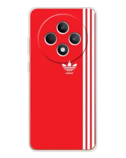 Чехол для OPPO Reno 12 F с картинкой «Красный минимализм Adidas»