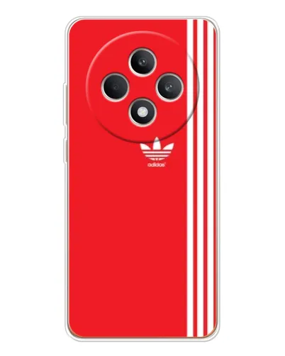 Чехол для OPPO Reno 12 F с картинкой «Красный минимализм Adidas»