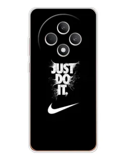 Чехол для OPPO Reno 12 F с картинкой «Текстовый принт Nike»
