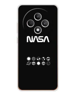 Чехол для OPPO Reno 12 F с картинкой «NASA — технический принт»