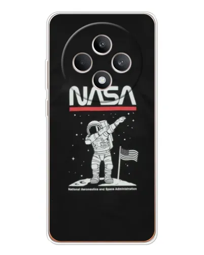 Чехол для OPPO Reno 12 F с картинкой «NASA — шагаем по Луне»