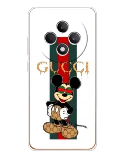 Чехол для OPPO Reno 12 F с картинкой «Микки Маус Gucci — полосы» Чехол для OPPO Reno 12 F с картинкой «Микки Маус Gucci — полосы»
