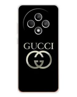 Чехол для OPPO Reno 12 F с картинкой «Gucci — золото на черном» Чехол для OPPO Reno 12 F с картинкой «Gucci — золото на черном»