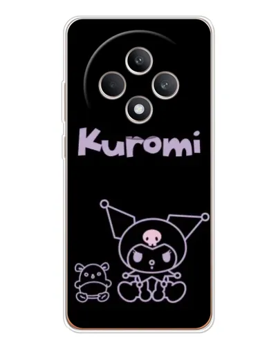 Чехол для OPPO Reno 12 F с картинкой «Kuromi — черный минимализм»