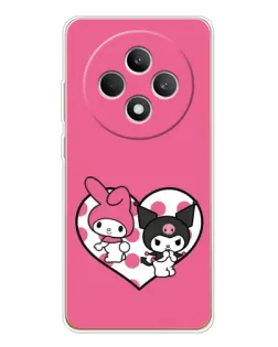 Чехол для OPPO Reno 12 F с картинкой «Kuromi и My Melody»