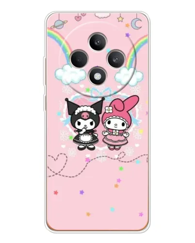Чехол для OPPO Reno 12 F с картинкой «My Melody и Kuromi»