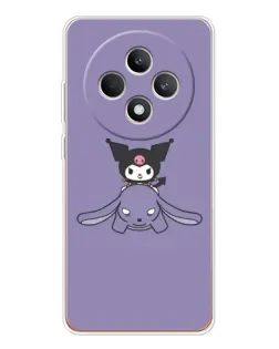 Чехол для OPPO Reno 12 F с картинкой «Kuromi на лиловом фоне»