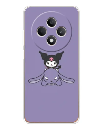Чехол для OPPO Reno 12 F с картинкой «Kuromi на лиловом фоне»