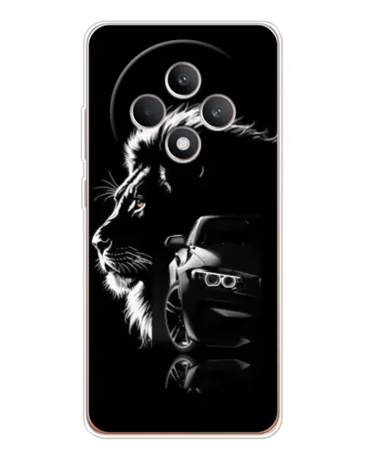 Чехол для OPPO Reno 12 F с картинкой «BMW и лев» Чехол для OPPO Reno 12 F с картинкой «BMW и лев»